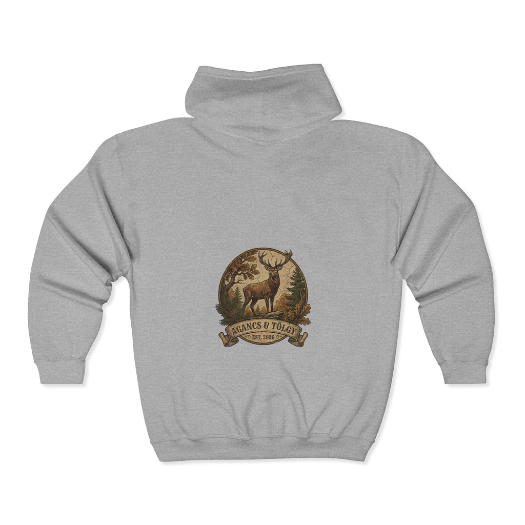 "Az Őszi Erdő" – Prémium Cipzáras Vadász Pulóver (Zipped Hoodie)